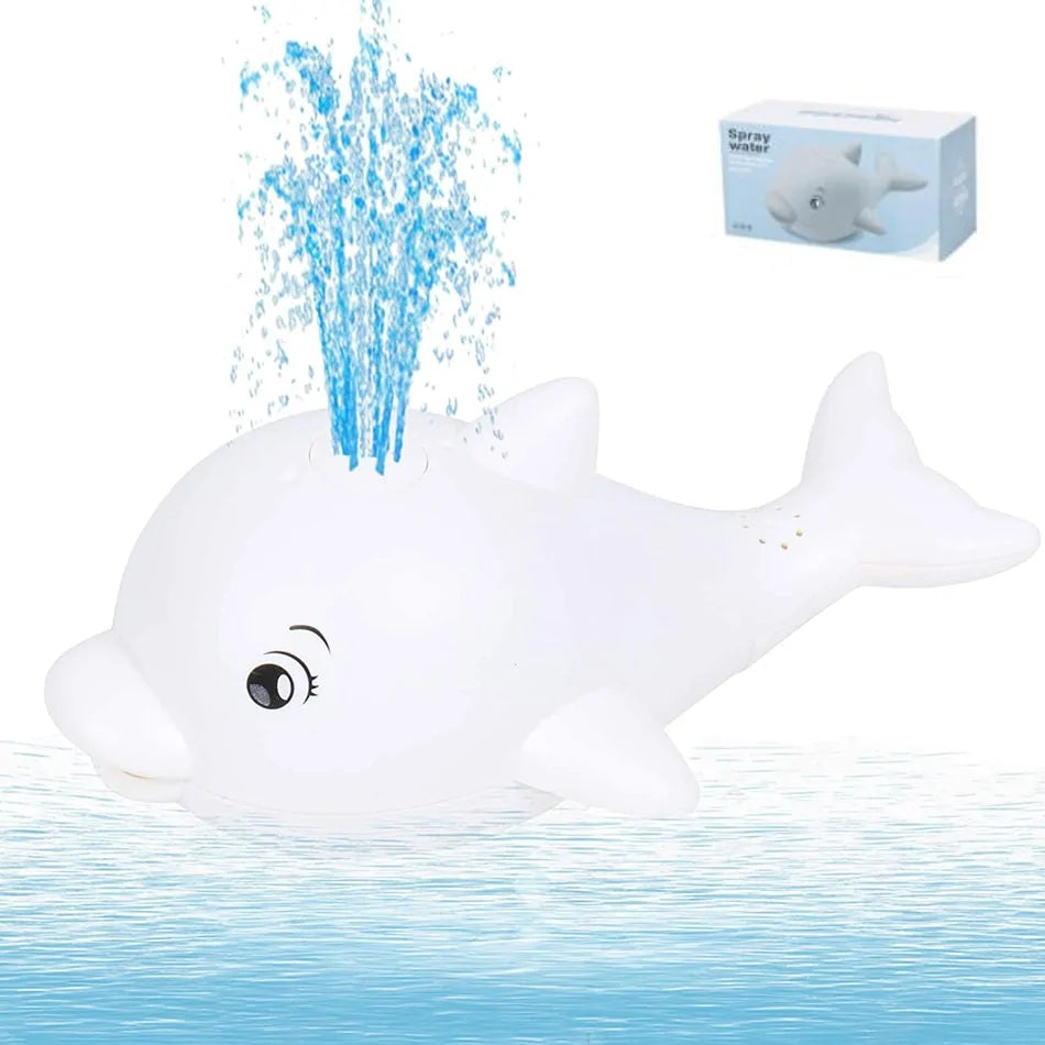 Electric Whale Bath Ball: Water Spray Shower Toy with Light and Music