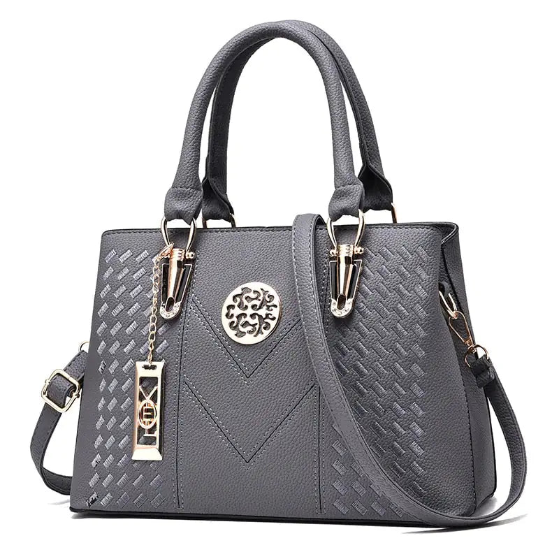 High-Quality Embroidered Leather Women's Messenger Handbag