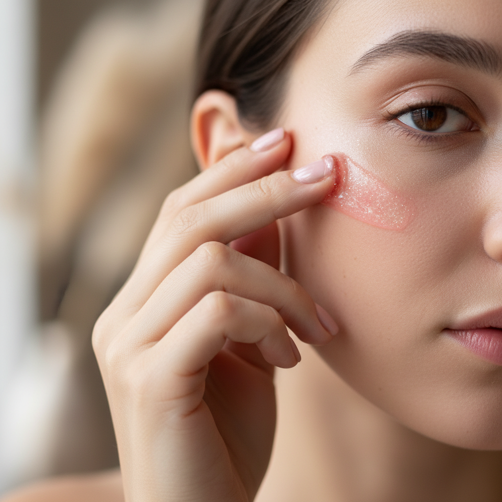 Pink jelly makeup application